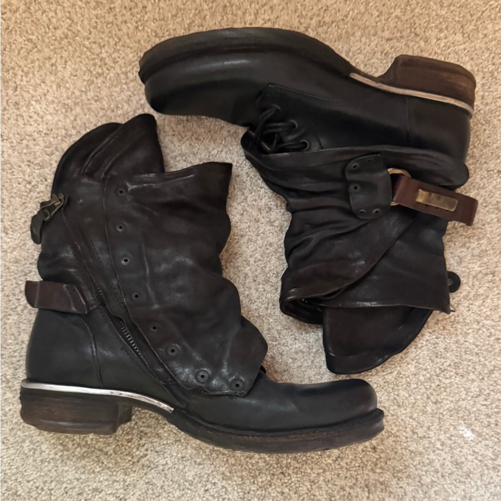 A.S. 98 Emerson Stylish Black Leather Women's Boots Size 39